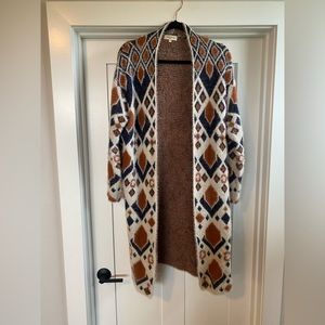 Boho Print Cardigan + Fuzzy Warm